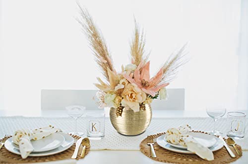 Oairse 4.5" 5.5" Gold Planters For Indoor Plants Set Of 2 Gold Plant Pots Small Flowerpot Ceramic Houseplant Planters Succulents Pots For Orchids Snake Plants #TOP4