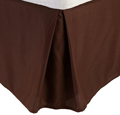 Km Linen 400 Tc Bed Skirt - 19" Inches Drop Length Olympic Queen Size 100% Egyptian Cotton Easy Care Bed Skirt (Available And 15 Solid Colors) Chocolate #TOP23