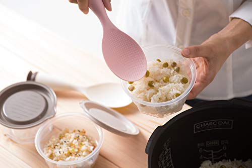 Nineware Standing Mountable Rice Paddle | Non-Stick Embossed, Good Grip | Dishwasher Safe | Made In Korea (Pink) #TOP4