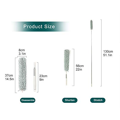 MA Lvjkes Uitschuifbare Microfiber Stofdoek, Veer Duster Telescopisch, Cobweb Duster met RVS Handgrepen en Buigbare… - Image 5