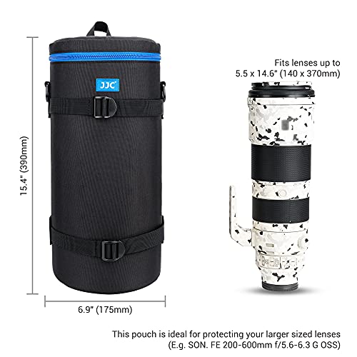 Image of JJC Deluxe Lens Case Pouch Storage Bag for Canon RF 200-800mm f /6.3-9, Sony FE 200-600mm f /5.6-6.3, Nikkor Z 180-600mm f5.6-6.3 VR, Nikkor Z 600mm f6.3 VR Lens & More Lenses Below 5.5 inch x 14.6 inch(D x L)