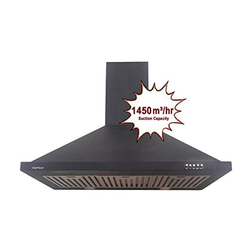 Bright Flame Kitchen Chimney - Aster(MS), Airflow : 1450 m³ / hr, In 90cm