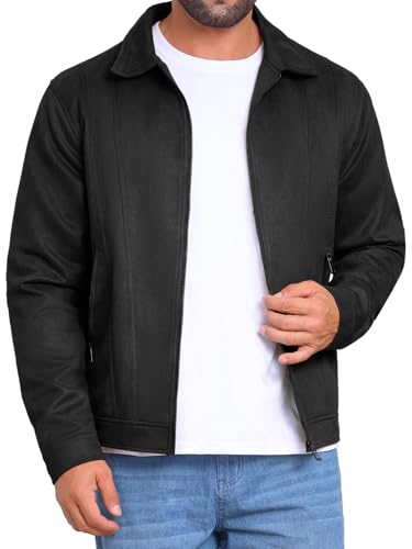 Men's Casual Coat Collared Zipper Outdoor Wear Vintage Suede Jacket