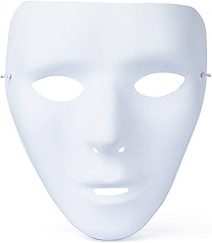 Amazon | hapyshop お面 白 無地 ホワイト 仮面 コスプレ ダンス