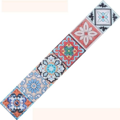 YTYHFEM Pegatinas de pared autoadhesivas con borde de papel tapiz, extraíbles, impermeables, para decoración de sala de estar, baño, cocina, azulejos, 20 x 500 cm, predeterminado