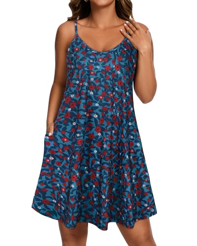 Image of JOELLYUS Womens Spaghetti Strap Dress Summer Dresses Beach Cover Ups Casual Sundresses with Pockets 2026