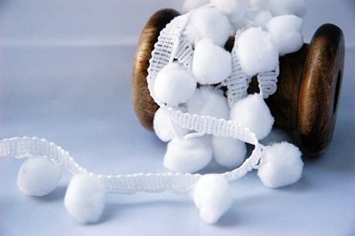 Nastro pompon grande con frange, dimensioni: 15