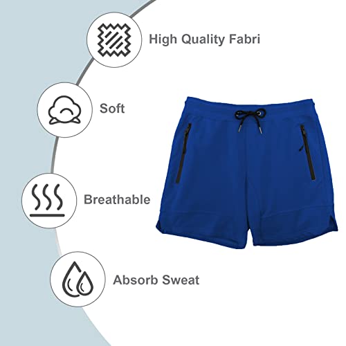 Image of PIDOGYM Men's 5 inch Gym Workout Shorts,Fitted Jogging Short Pants for Bodybuilding Running Training with Zipper Pockets