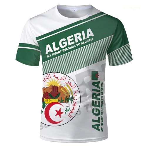 T-shirt foot Algérie respirant maillot séchage rapide pour supporter