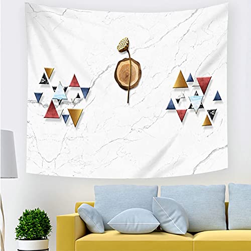Tapiz de pared de triángulo geométrico gris, decoración de poliéster 150x130 cm para dormitorios 4