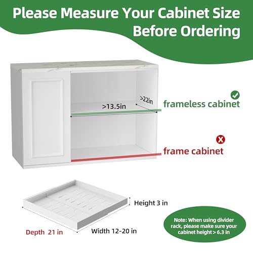 image for ALANSON 2 Pack Pull Out Cabinet Organizer 21 inch Deep,Expandable Pull