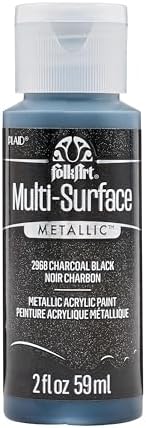 FolkArt multisurface metallic paint, 2 oz, Charcoal Black