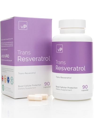 vP Vitality Pro Resveratrol Supplements, 90 Capsules
