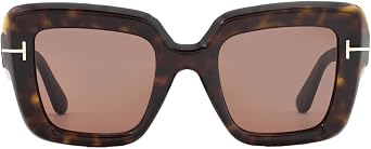 Tom Ford Esme Brown Square Ladies Sunglasses FT1157 52J 50, Dark Havana