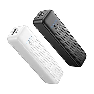 Miady 2-Pack Portable Charger 5000mAh, 3.45oz Lightweight Power Bank, 5V/2.4A Output & 5V/2A Input Battery Pack Charger, Mini Portable Phone Charger for iPhone, Samsung Galaxy and etc