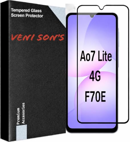 Image of VENI SON'S Scratch And Tear Resistant, Crystal Clear Edge to Edge Tempered Glass Screen Protector Guard Compatible With Samsung Galaxy A07 4G Lite / F70E