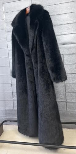 Women's Shaggy Faux Fur Maxi Overcoats Cardigan,Fluffy Mid Outwear Parka Long Coats4