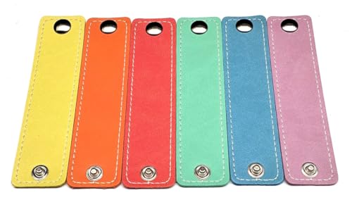 Set 6 porta tovaglioli da tavola in ecopelle con bottone (variante vegan)