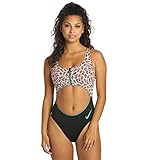 Nike Women's Party Dots Cutout One Piece Swimsuit (as1, Alpha, m, Regular, Regular, Bleached Coral)