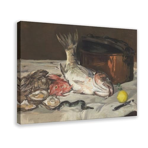 Toile Nature morte avec poisson par Edouard Manet 30x45 cm décoration de salon