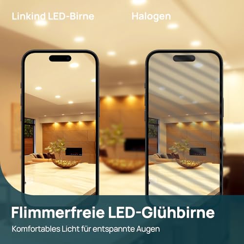 Linkind Extrem-helle LED Lampe E27, 13,5W (ersetzt 100W), 1521 Lumen, 2700K Warmweiß, A60 Edison-form, 220°, matt, 3 Stück – Ansicht 6