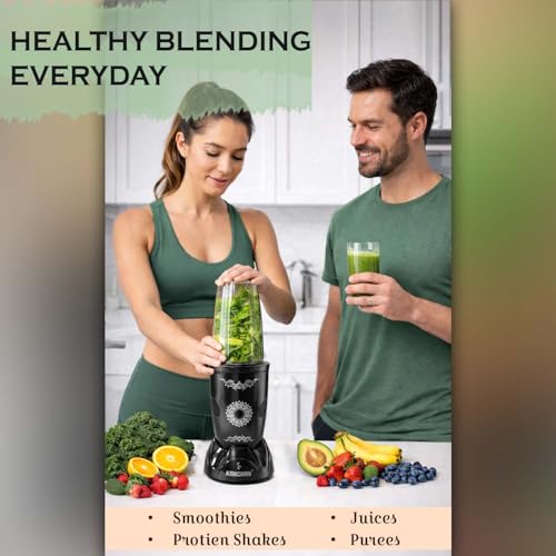 Image of Kanchan Nutri Blender Mixer Grinder (3 Jar, 2 Blade) 450 Watt - Blender for Smoothie & Juices, Protein Shake, Puree, Chutney, Masala -3 Unbreakable Jars (500ml & 2x300ml) -SS Blades for Grind & Blend
