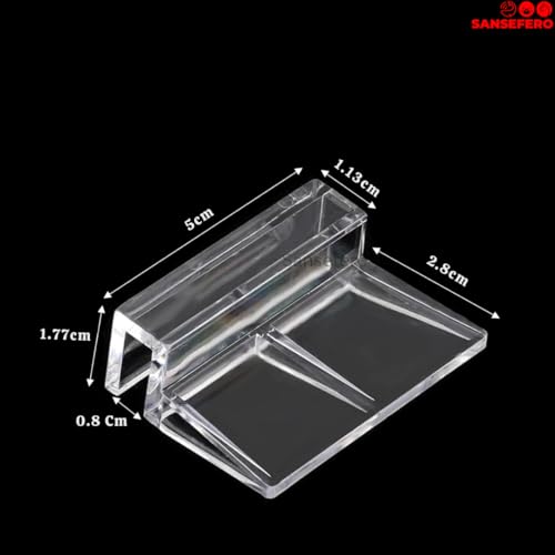 Image of SANSEFERO 8 MM Acrylic Aquarium Fish Tank Lid Cover Support Clip Clamp for Rimless Aquarium And Glass Top, Plastic Fish Tank Cover, Aquarium Hoods (8 MM) 6 Pieces