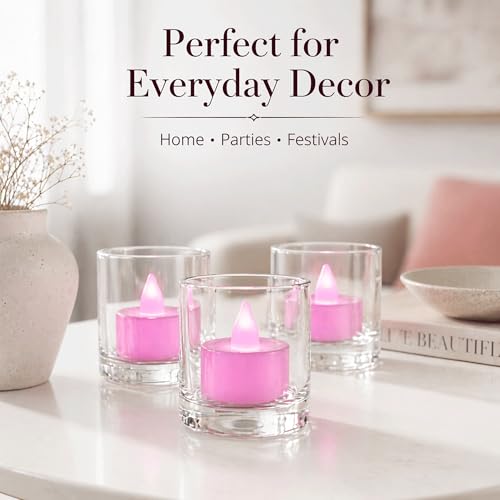 Image of Oblivion Flameless LED Tea Light Candles for Home Decor - Perfect for Diwali & Navratri Lighting, Battery Operated Fake Candles for Gifts - Safe for Kids and Pets (Pack of 6)