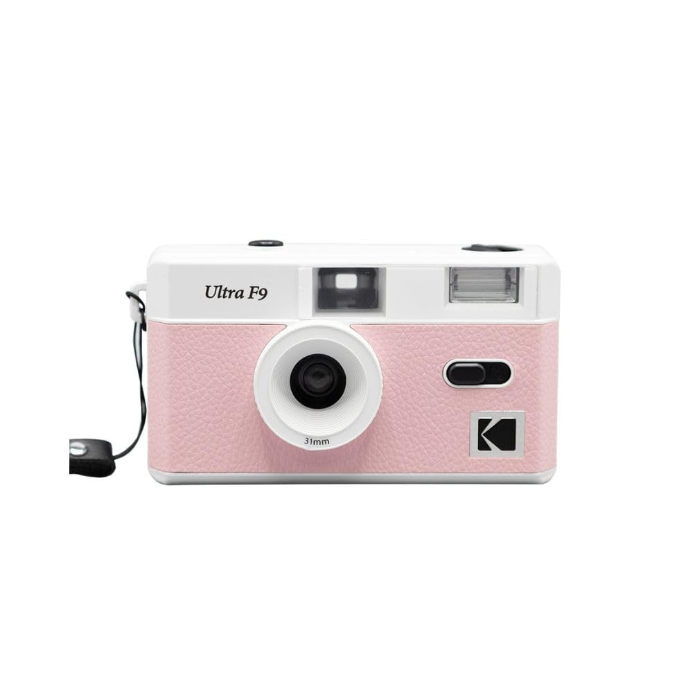 Kodak Ultra F9 - Appareil Photo Argentique Réutilisable 35mm, Objectif Fixe 31mm F/9, Flash Intégré, Chargement Facile, Rembobinage Manuel, Idéal en Intérieur - Rose
