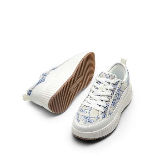 Image of DREAM PAIRS Women Platform Chunky Lightweight Comfortable Casual Lace Up Sky Walking Fashion Sneakers