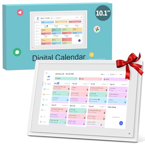 Digitaler Kalender 10 1 Zoll Wandkalender Familienplaner mit 32GB Speicher Intelligenter Tischkalender Digitaler Bilderrahmen Terminplaner Smart Kalender Synchronisierungsplan