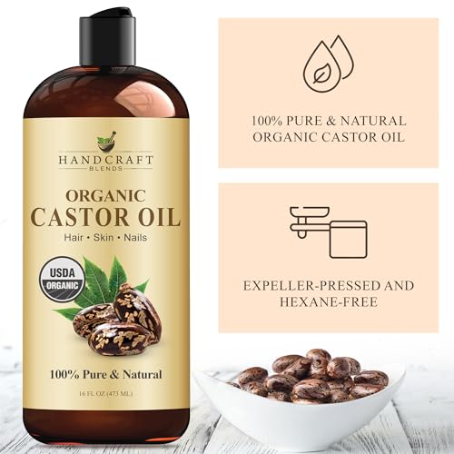 Image of Handcraft Blends Castor Oil Pack Wrap | Organic Castor Oil 16 oz | Reusable Wraps | Roll on Bottle | Durable Comfortable Pack Wraps | Adjustable Elastic Straps| Neck and Stomach