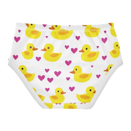 Wusikd Yellow Ducks Girls' Underwear Cotton Heart Polka Dots Girls Briefs Soft Toddler Underwear 2T2