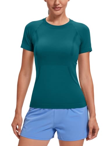 Image of MathCat Seamless Short Sleeve Workout Tops for Women