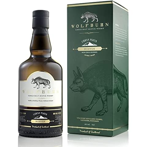 Wolfburn Morven Whisky Single Malt Scotch Whisky 70cl. Gift Boxed Scottish Whisky. This Single Malt Whisky Deals Warm Smoky and Spicy Tones Cover