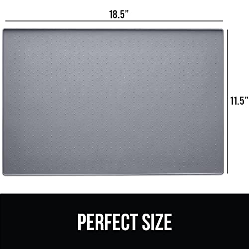 Gorilla Grip Silicone Pet Feeding Mat, Dog Food Mats Contain Spills, Protects Floors, Waterproof Placemats For Water Bowl, Raised Edges For Cat And Dogs Treats, Pets Accessories, 18.5X11.5, Gray #TOP6