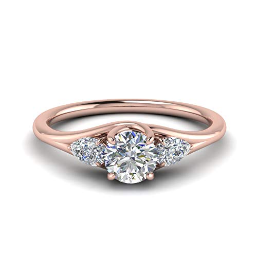 Bague de fiançailles avec pierre de naissance et plaqué or rose