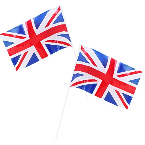 Packung mit 6 Hand Winken Großbritannien/Union Jack-Flaggen - 32 cm Breite