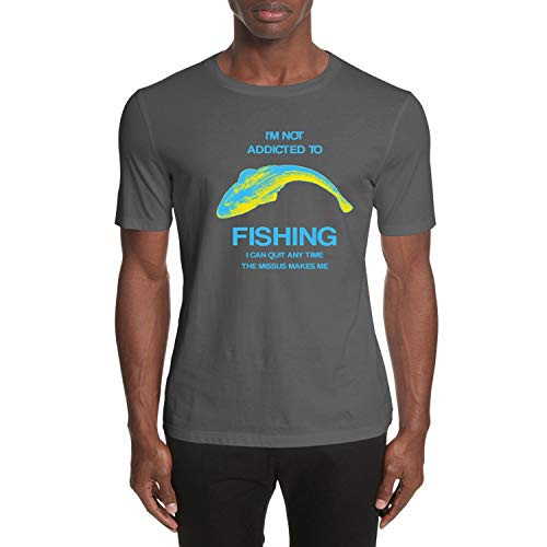 T-shirt Fishing Inspiré vêtement Gris Large imprimé Art_001 Hooked-Fishing