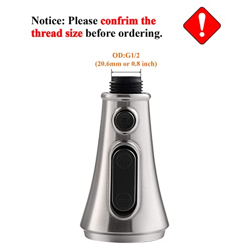 G1/2 Connection Spray Head For Kitchen Faucet, 4 Functions Kitchen Faucet Replacement Parts, Spray Nozzle, Brushed Nickel Rulia Rb3035 #TOP1