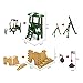 CORPER TOYS Army Men Action Figures Military Base Set Army Toys of WW 2 Military Soldier Battle Group Battlefield Accessories Playset with Play Bucket - 250 pieces