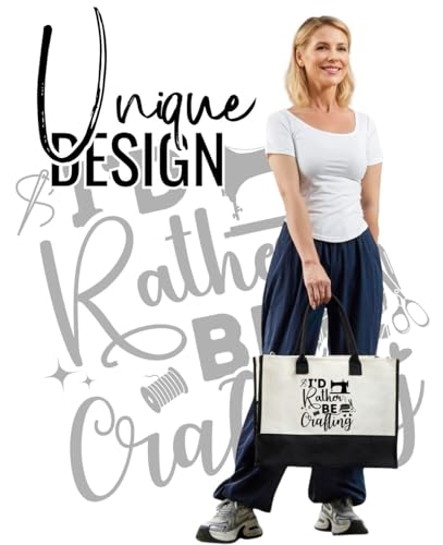 Bolso Tote de Lona para Manualidades con Cierre y Correa miniatura 2