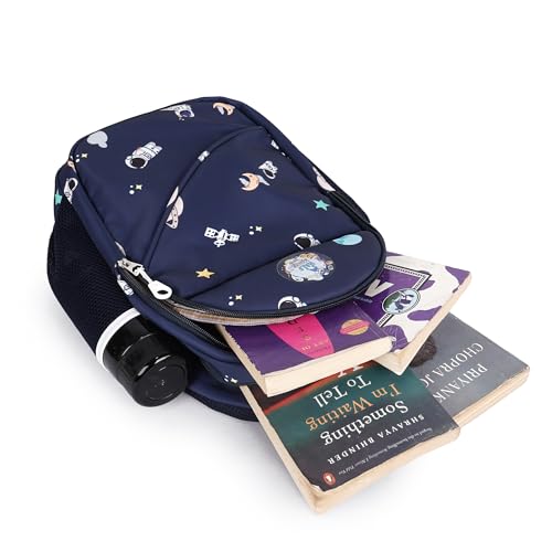 Image of Half Moon Galaxy Pre Nursery to Class 2 School Bags for Kids 2-5 years Boys Girls Bag /3 Compartment Backpack Bagpack 5-7 years Daypack Picnic Back Pack For School /Nursery Going Boy & Girl (Navy)