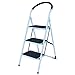 Produktbild MSV Trittleiter mit 3 Stufen und Gummigriff aus Metall, weiß/schwarz