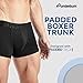 Rounderbum Mens Underwear - Mens Boxer Briefs - Boxer with Butt Enhancing Pads - Body Shaper - Padded Underwear Shapewear BLACK Small