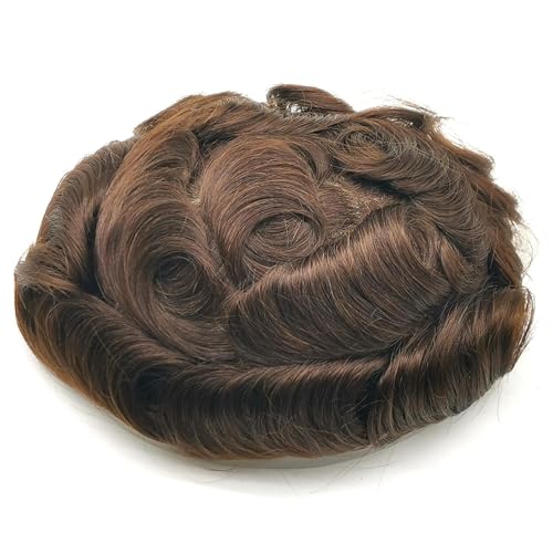 YANAHAIR Toupee for Men, Real Human Hair Replacement System, Fine French Lace Hairpiece, Customizable Hair Units - Image 2
