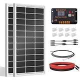 ECO-WORTHY 200 Watts 12 Volt/24 Volt Solar Panel Kit with High Efficiency Monocrystalline Solar Panel and 30A PWM Charge Controller for RV, Camper, Vehicle, Caravan and Other Off Grid Applications
