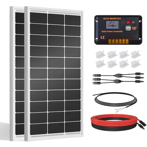 ECO-WORTHY 200 Watts 12 Volt/24 Volt Solar Panel Kit with High Efficiency Monocrystalline Solar...