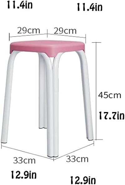 Minimalist Fashion Creative Metal Four-Legged Thickened Double-Stool Adult Low Stool Round Stool Coffee Table Dining Table and Stool for Dining Casual/Blue