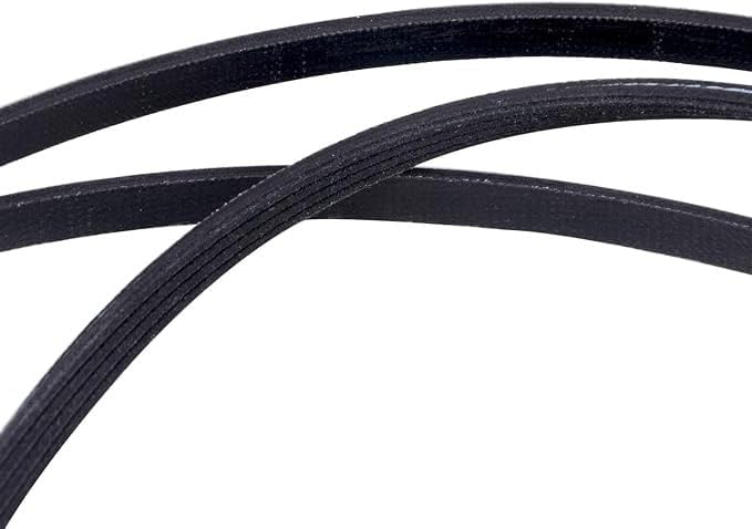 A close-up of the dryer belt's ribbed side, emphasizing its construction